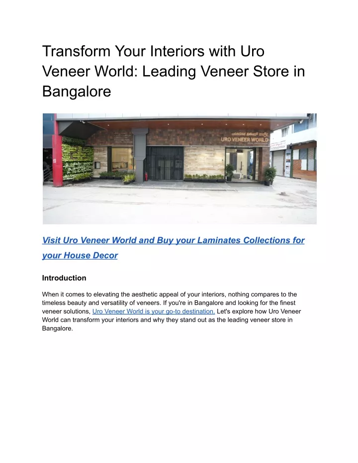 transform your interiors with uro veneer world