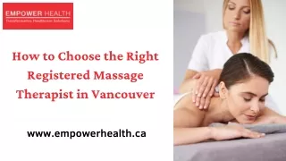 How to Choose the Right Registered Massage Therapist in Vancouver