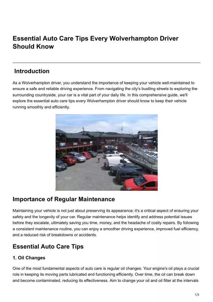 essential auto care tips every wolverhampton