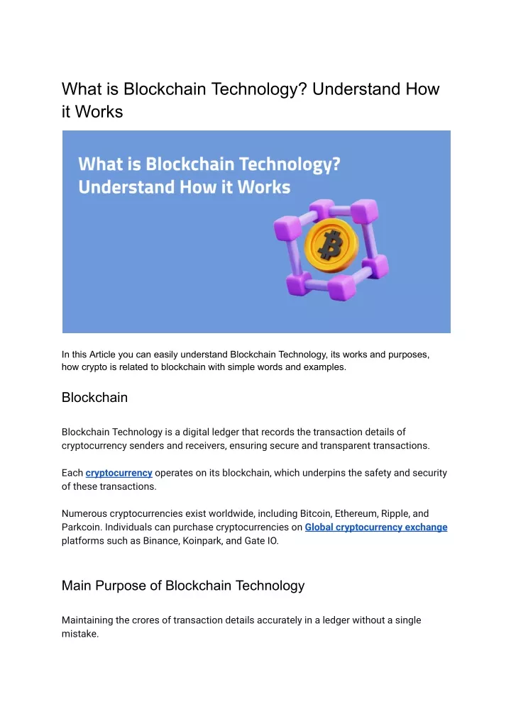 what is blockchain technology understand