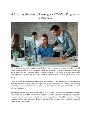 4 amazing benefits of owning a kyc aml program