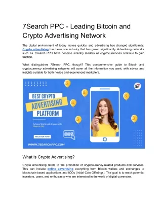 7Search PPC - Leading Bitcoin and Crypto Advertising Network