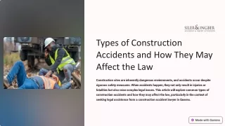 Types of Construction Accidents and How They May Affect the Law