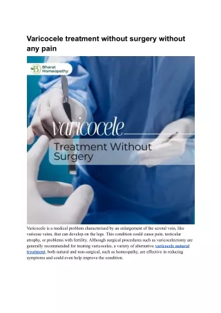 Varicocele treatment without surgery