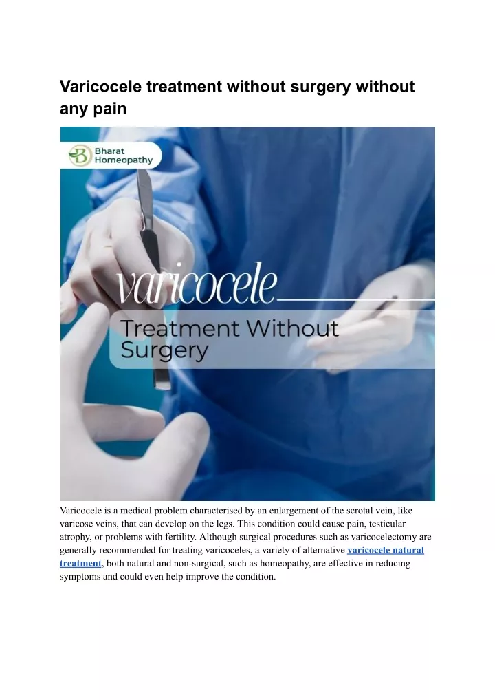 varicocele treatment without surgery without