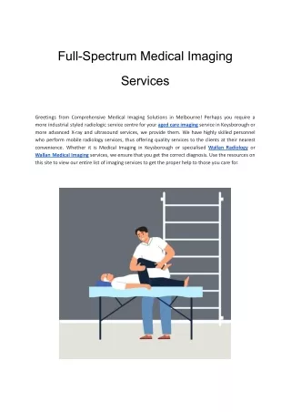 Full-Spectrum Medical Imaging Services
