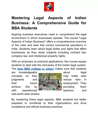 Mastering Legal Aspects of Indian Business_ A Comprehensive Guide for BBA Students