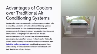 Advantages of Coolers over Traditional Air Conditioning Systems