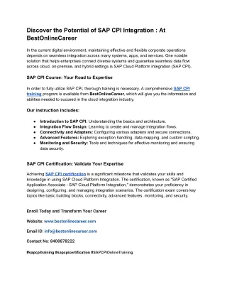 SAP CPI Integration