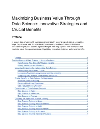 maximizing business value through data science