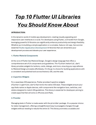 Top 10 Flutter UI Libraries You Should Know About