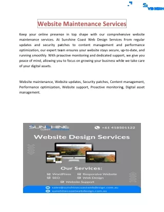 Website Maintennace Services In Australia