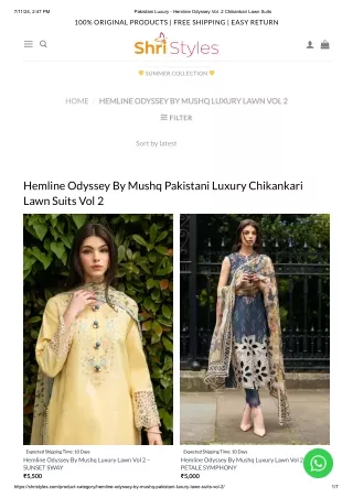 Pakistani Luxury - Hemline Odyssey Vol. 2 Chikankari Lawn Suits