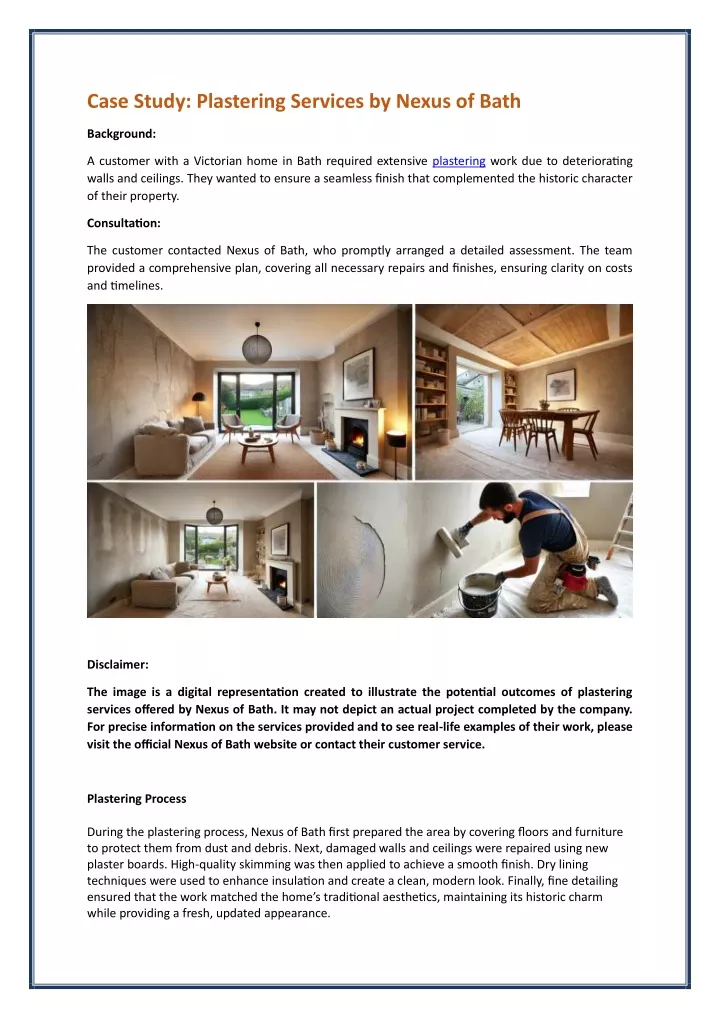 case study plastering services by nexus of bath