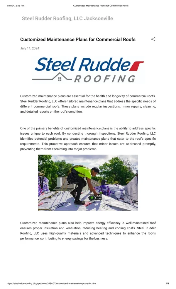 Customized Maintenance Plans for Commercial Roofs