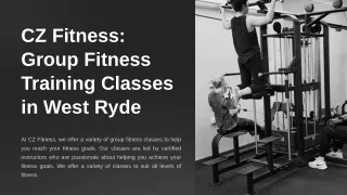 Group Fitness Training Classes at CZ Fitness, West Ryde