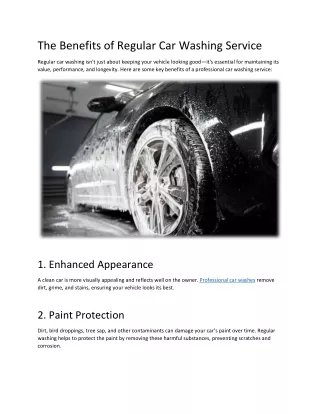 The Benefits of Regular Car Washing Service