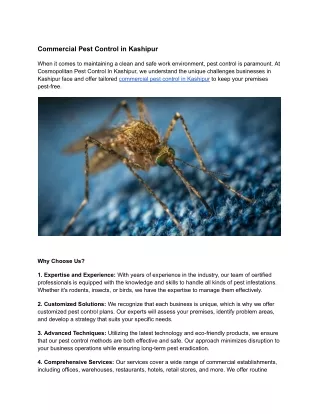 Commercial Pest Control in Kashipur