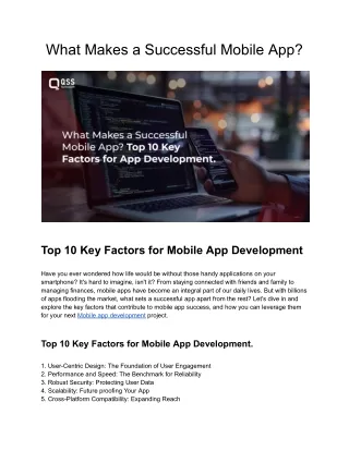 what makes a successful mobile app