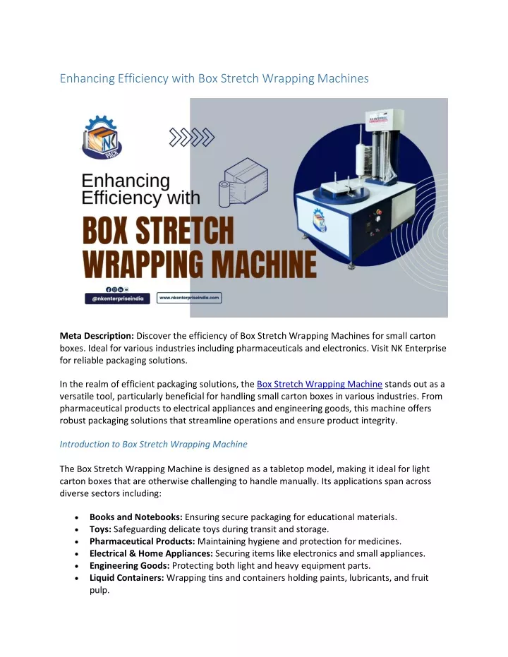 enhancing efficiency with box stretch wrapping