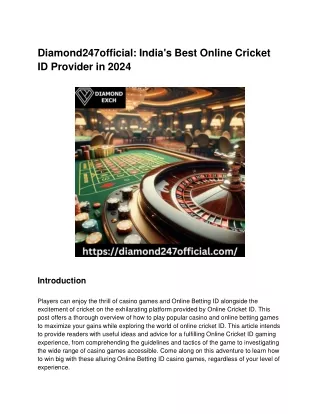 Diamond247official_ India's Best Online Cricket  ID Provider in 2024