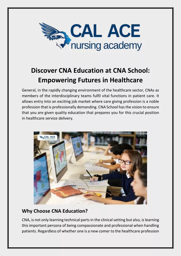 discover cna education at cna school empowering