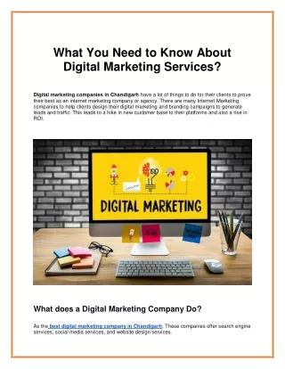 What You Need to Know About Digital Marketing Services