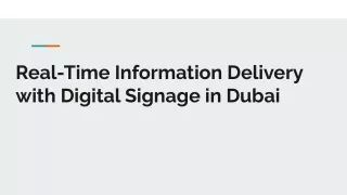 Real-Time Information Delivery with Digital Signage in Dubai