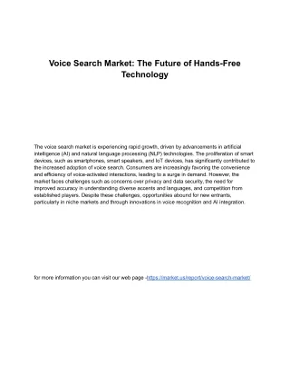 voice search market the future of hands free