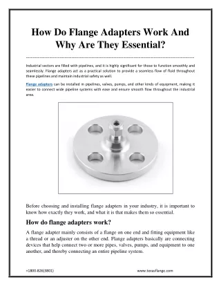 How Do Flange Adapters Work And Why Are They Essential_