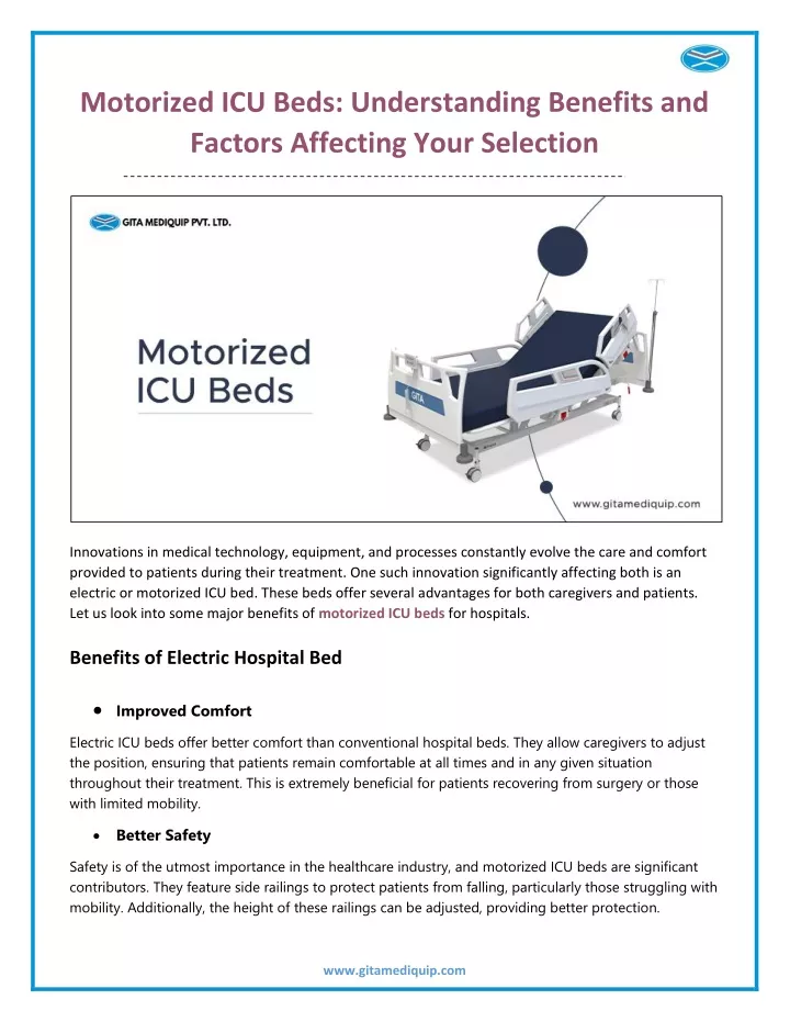 motorized icu beds understanding benefits