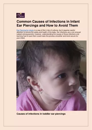 Treating Infected Ear Piercings in Infants: My Sunar