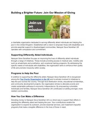 building a brighter future join our mission