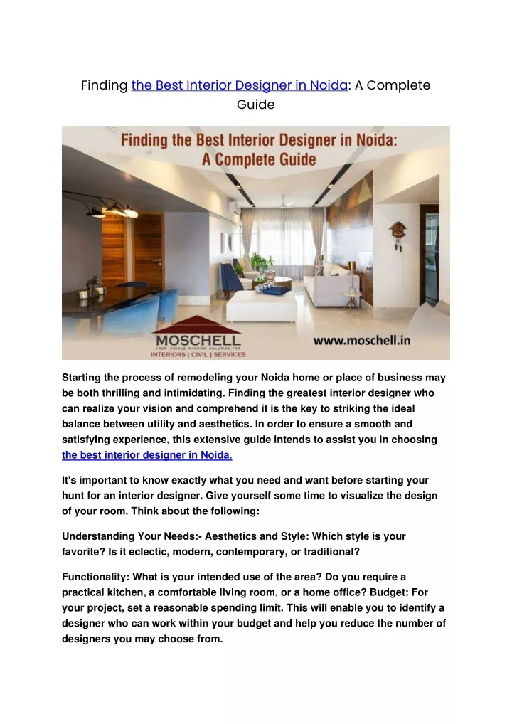 finding the best interior designer in noida