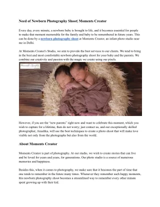 Need of Newborn Photography Shoot_ Moments Creator