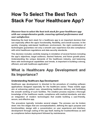 how to select the best tech stack for your