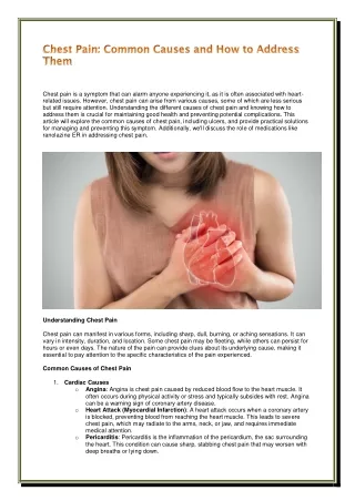 chest pain is a symptom that can alarm anyone