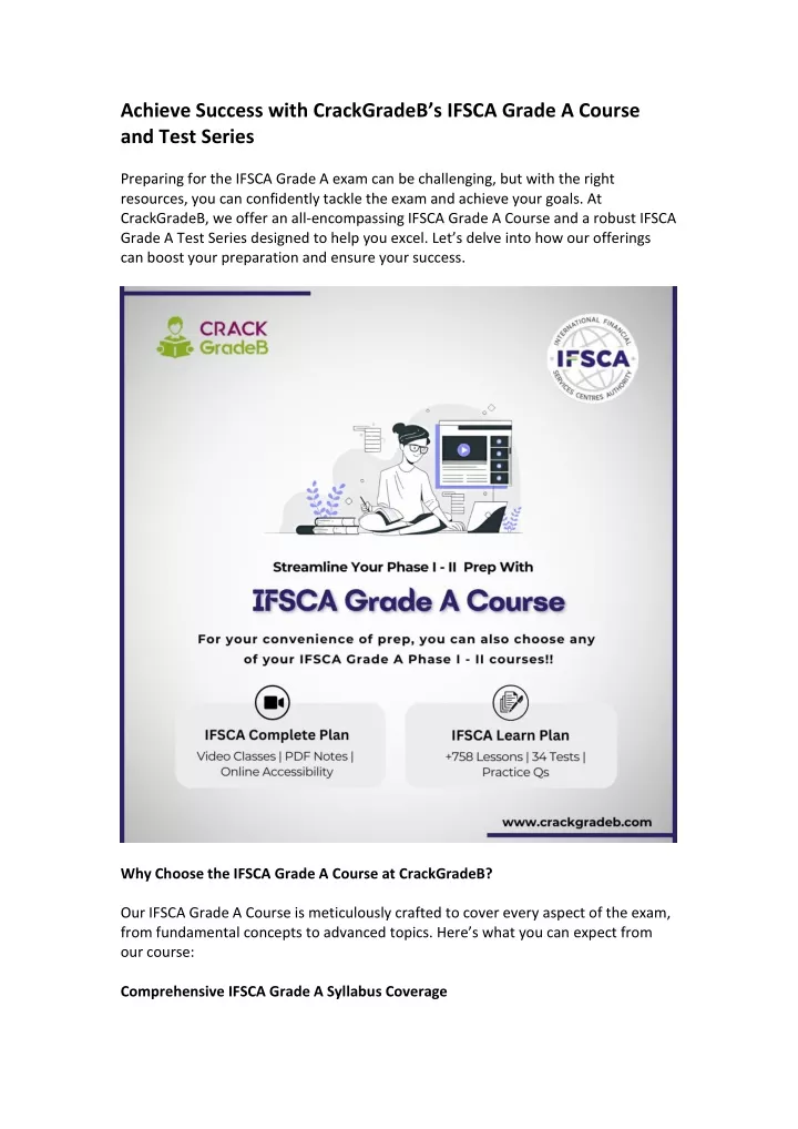 achieve success with crackgradeb s ifsca grade