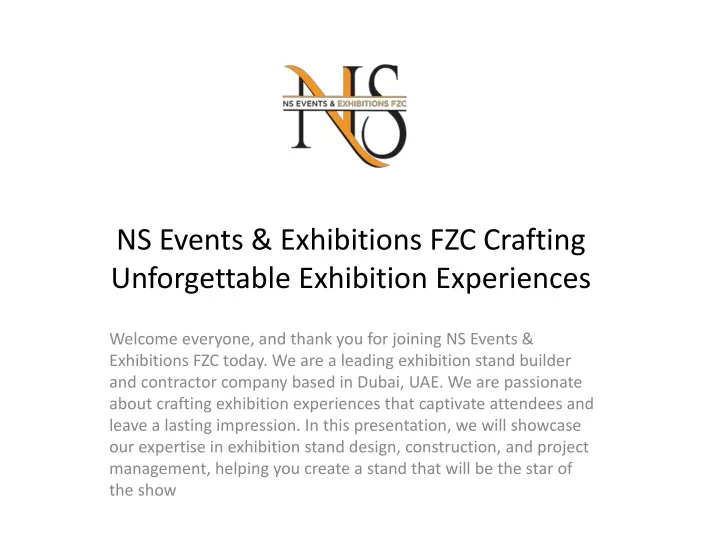 ns events exhibitions fzc crafting unforgettable exhibition experiences