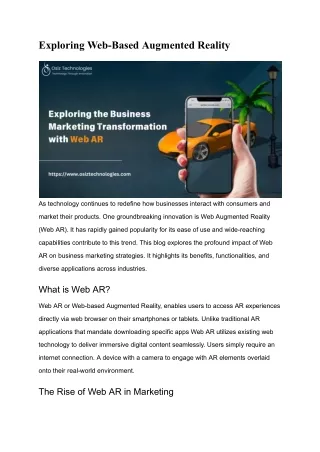 exploring web based augmented reality