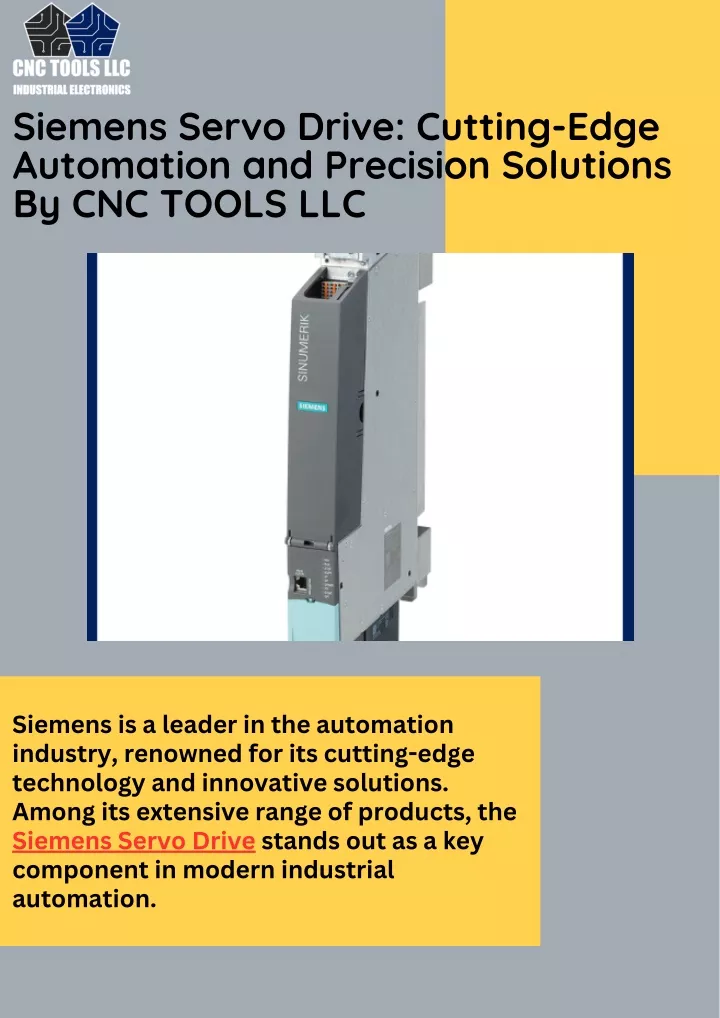 siemens servo drive cutting edge automation