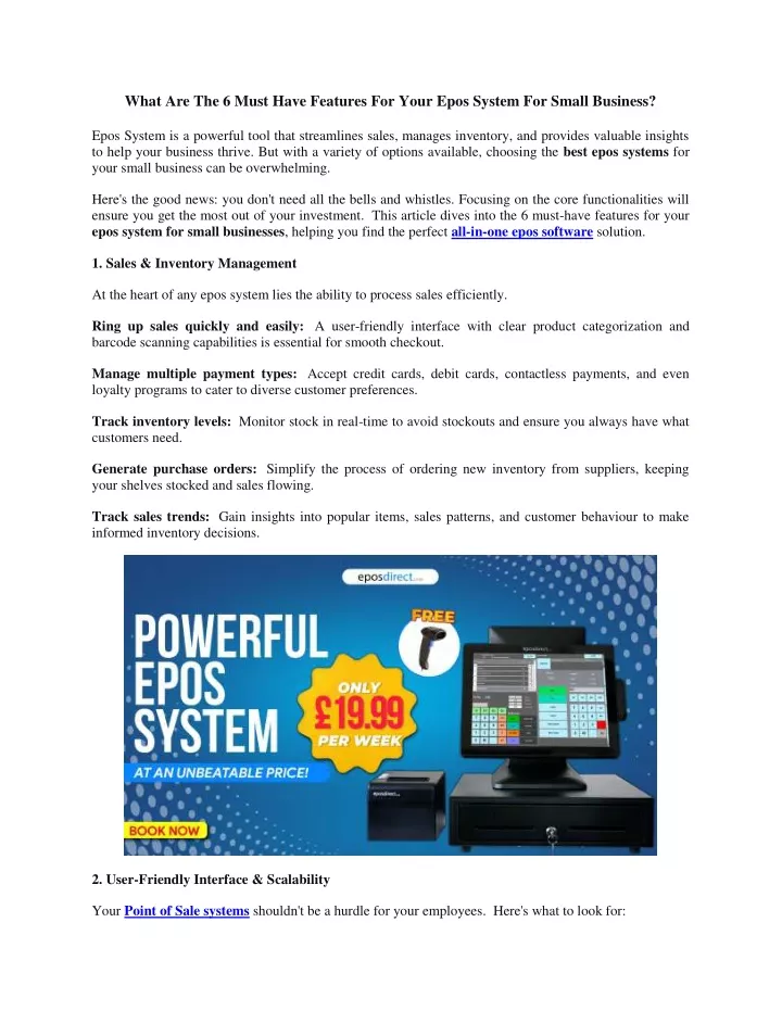 what are the 6 must have features for your epos