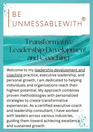 Transform Your Leadership Potential with Expert Development and Coaching