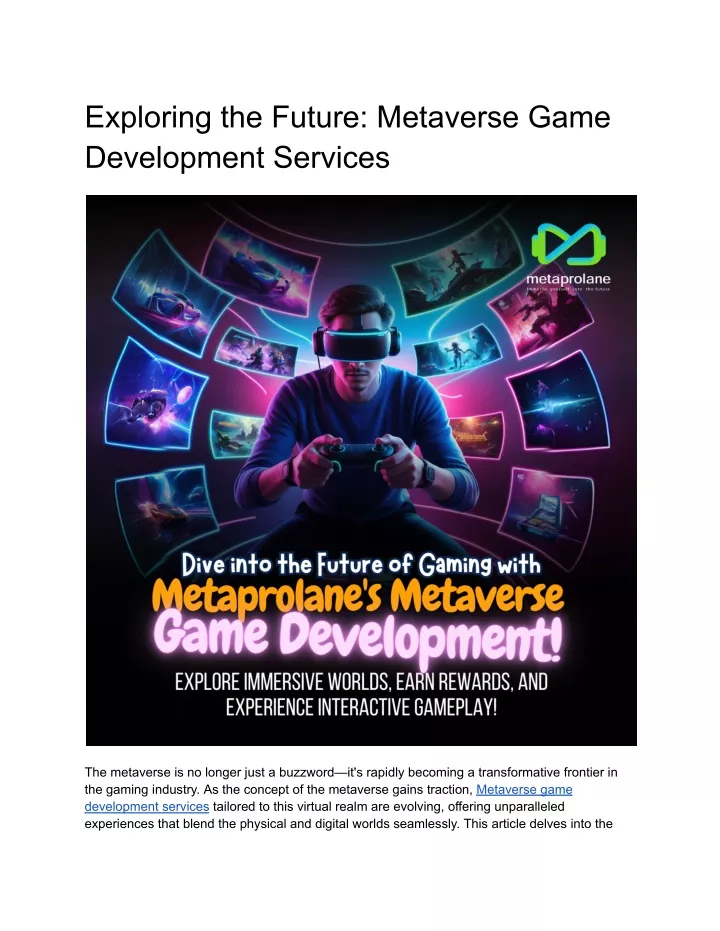 exploring the future metaverse game development