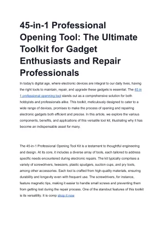 45-in-1 Professional Opening Tool_ The Ultimate Toolkit for Gadget Enthusiasts and Repair Professionals