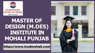 15.Master of Design (M.Des) institute in mohali punjab