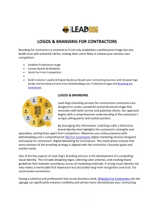 Web Design And Marketing for Contractors