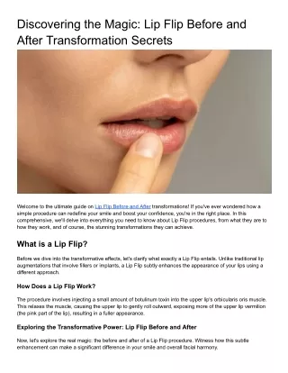 discovering the magic lip flip before and after