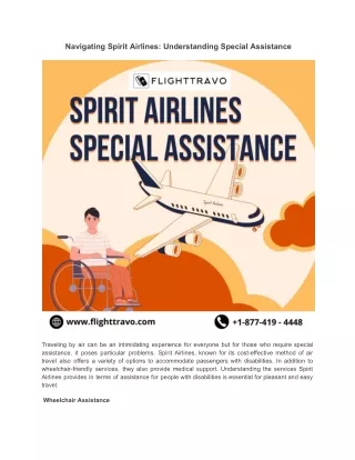 Spirit Airlines Special Assistance