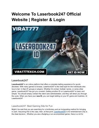 Welcome To Laserbook247 Official Website _ Register & Login